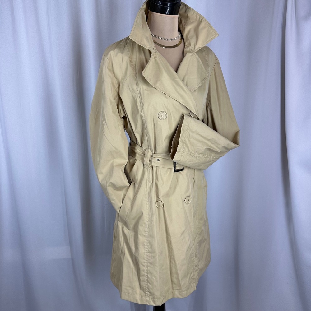 Chadwicks Beige Trench Coat Belted‎ Double Breasted Lightweight M